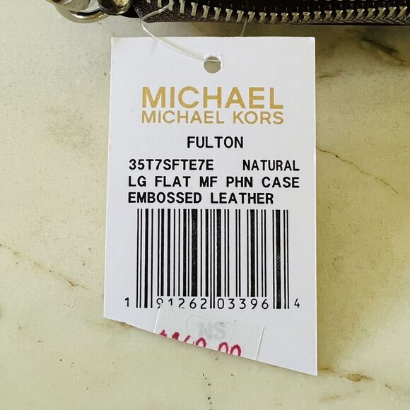 MICHAEL KORS Fulton Animal Print Leather Flat MF Phone Case Zip Wallet Wristlet - Picture 8 of 8